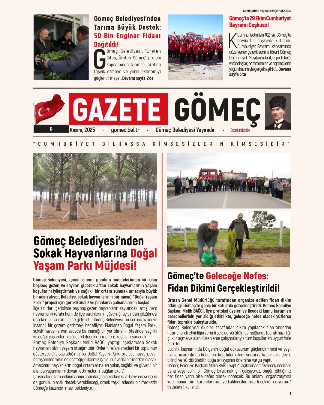 Gömeç Belediyesi'nin 9. Sayı Gazetesi Okuyucuyla Buluştu