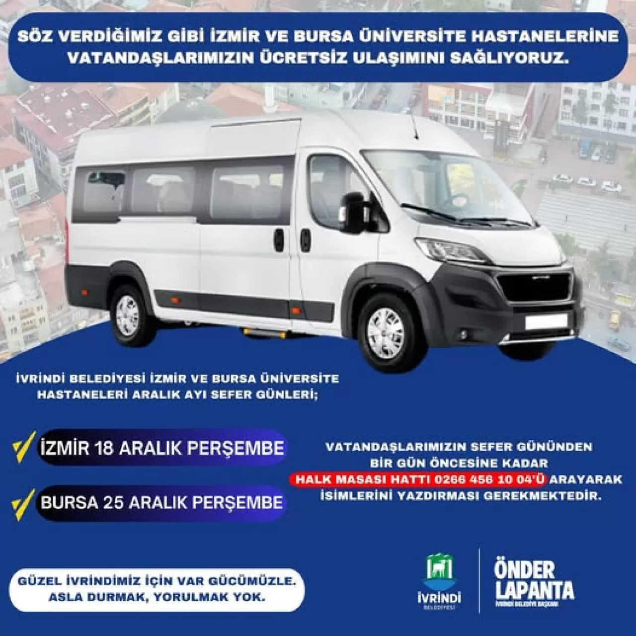 İvrindi Belediyesi Ücretsiz Servis Hizmeti ile Üniversite Hastanelerine Ulaşım Kolaylığı