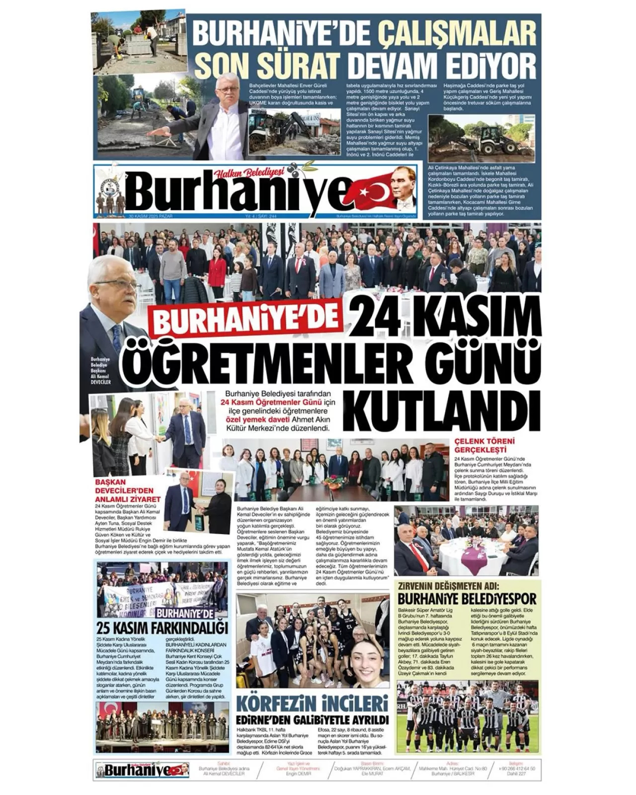 Burhaniye Belediyesi'nin 244. Sayı Gazetesi Okuyucuyla Buluştu