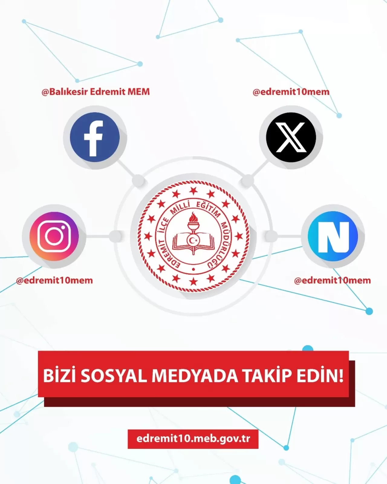 Edremit İlçe Milli Eğitim Müdürlüğü Sosyal Medya Hesaplarından Erişilebilir
