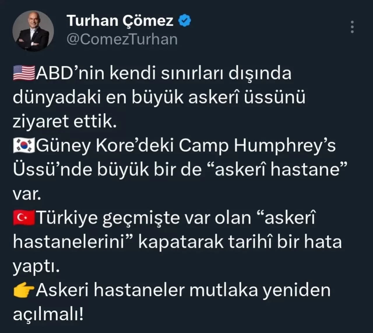 İYİ Partili Çömez'den Askeri Hastaneleri Yeniden Açma Çağrısı: 