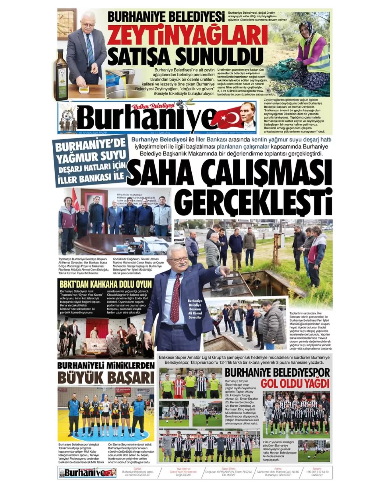 Burhaniye Belediyesi'nin 245. Sayı Gazetesi Yayımlandı