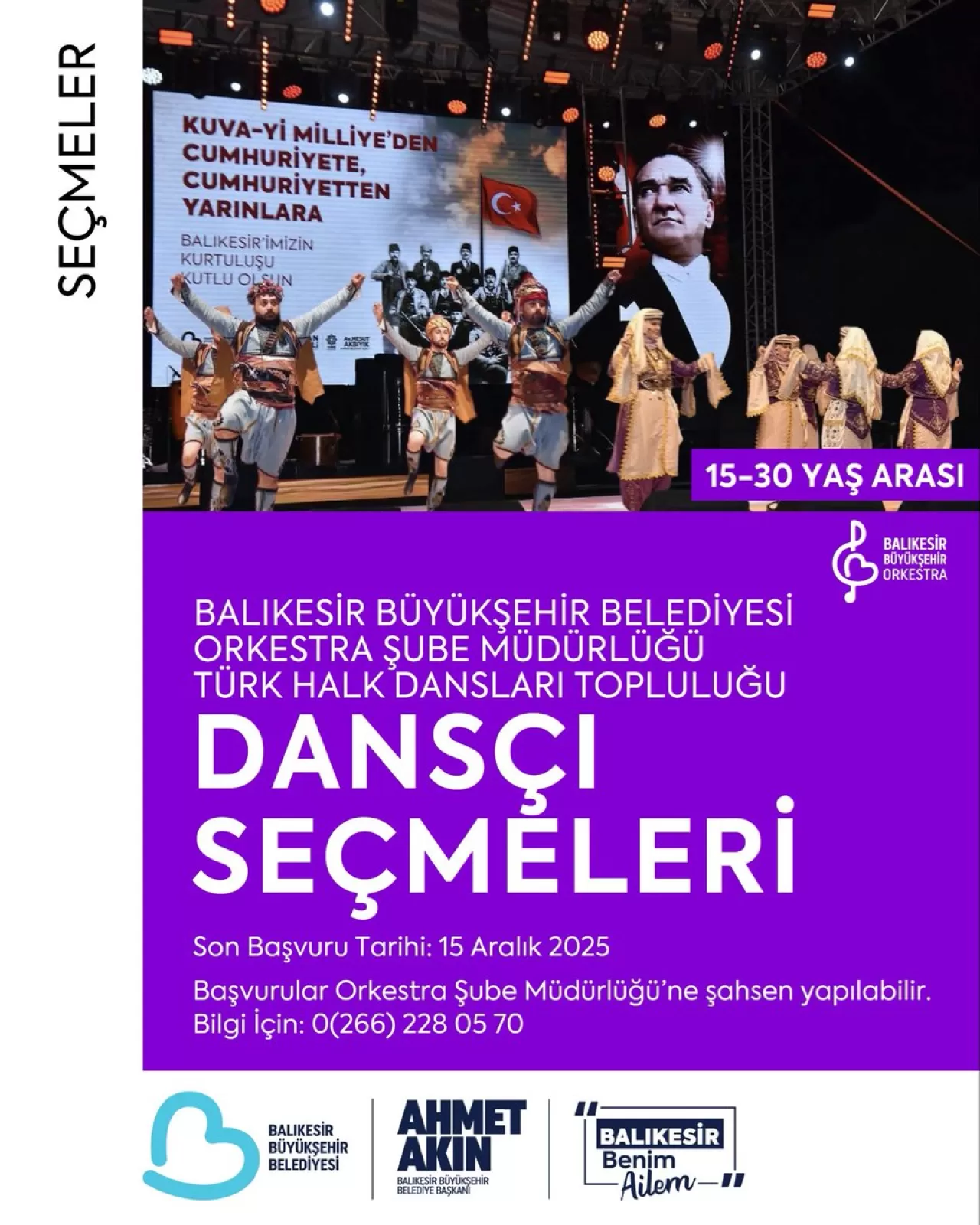 Balıkesir'de Türk Halk Dansları Seçmeleri Başlıyor
