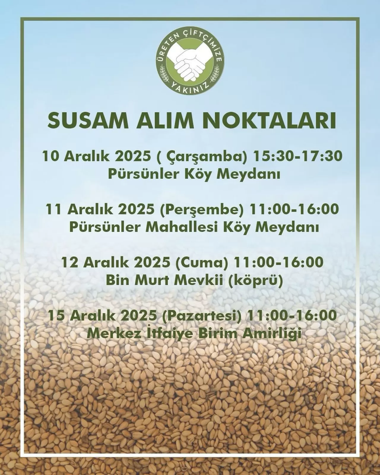 Sındırgı'da Susam Üreticilerine Doğrudan Alım Desteği