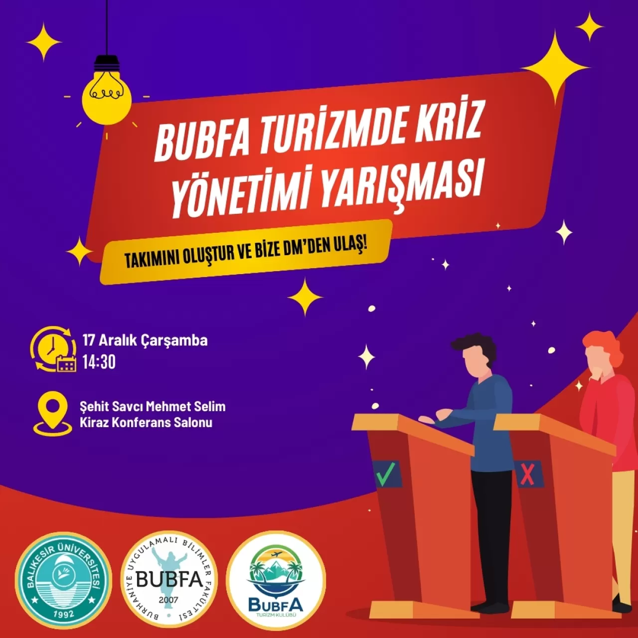 Balıkesir Üniversitesi'nde Turizmde Kriz Yönetimi Yarışması Düzenlendi