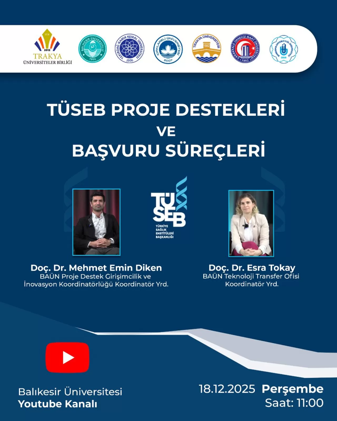 TÜSEB Proje Destekleri ve Başvuru Süreçleri Çevrim İçi Tanıtılacak