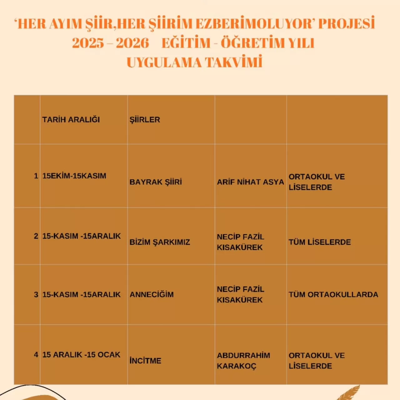 İvrindi'de Öğrenciler Her Ay Bir Şiir Ezberliyor