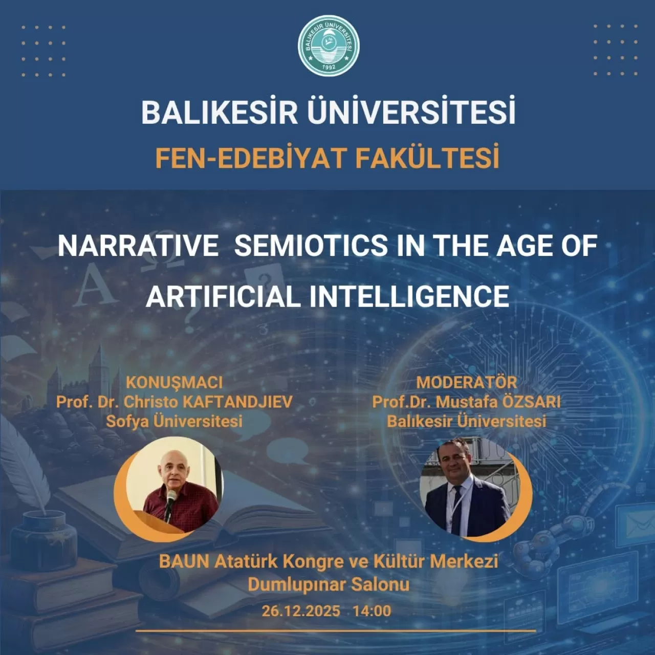 Balıkesir Üniversitesi'nde Yapay Zeka Çağında Anlatı Semiyotiği Konuşuldu