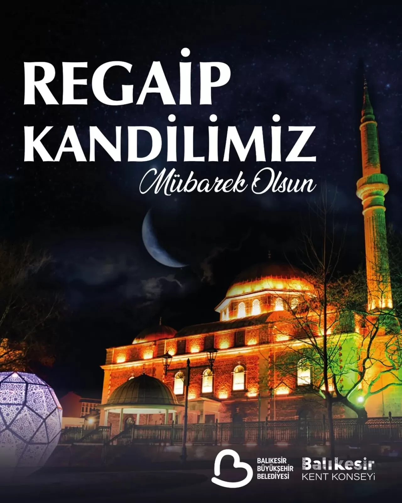 Balıkesir Kent Konseyi'nden Regaip Kandili Mesajı