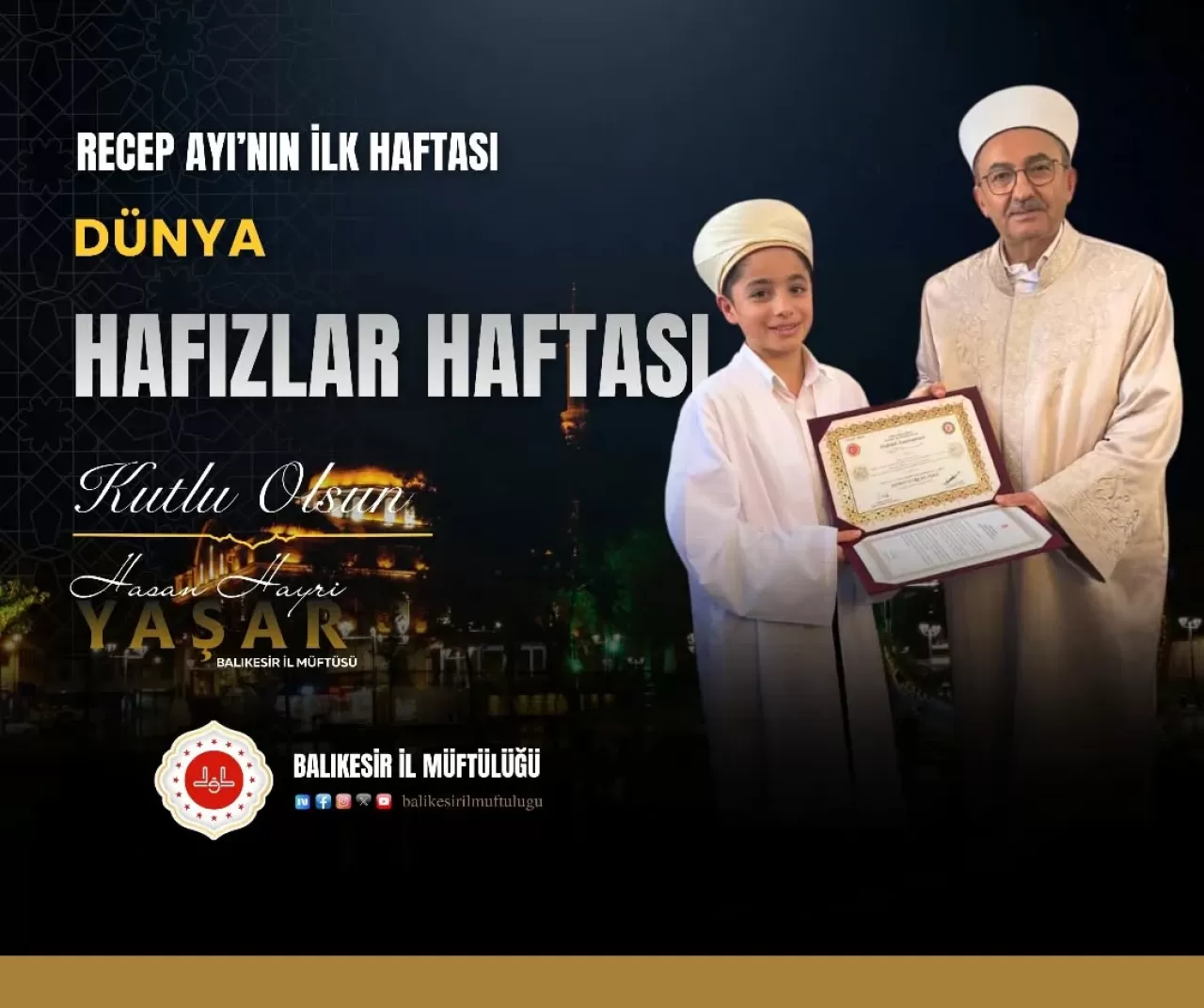 Balıkesir'de Dünya Hafızlar Haftası Kutlandı