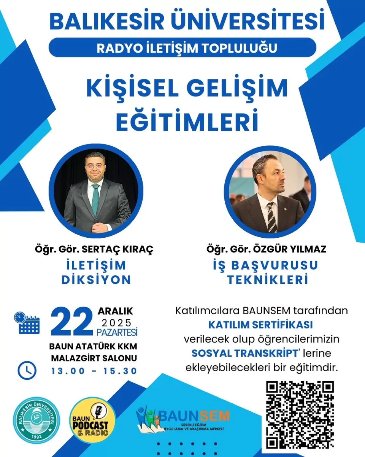 Balıkesir Üniversitesi'nde Öğrencilere Kişisel Gelişim Fırsatı