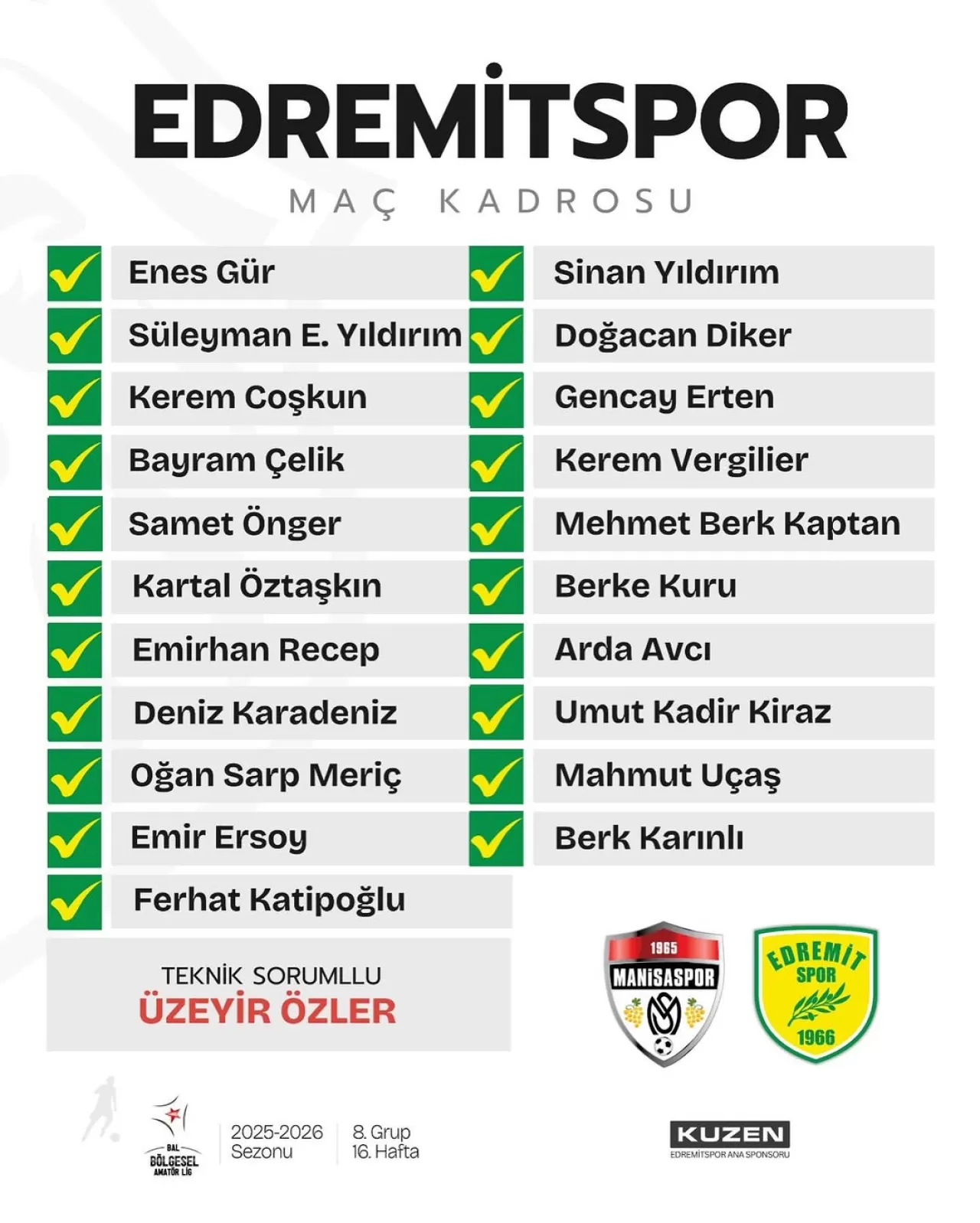 Edremitspor, Manisaspor Maçına Hazır