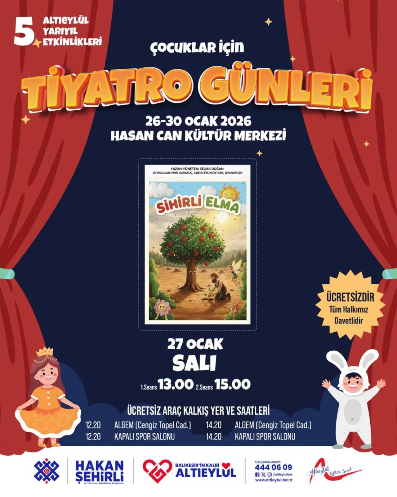 Altıeylül'de Yarıyıl Tatiline Özel Ücretsiz Tiyatro Şöleni