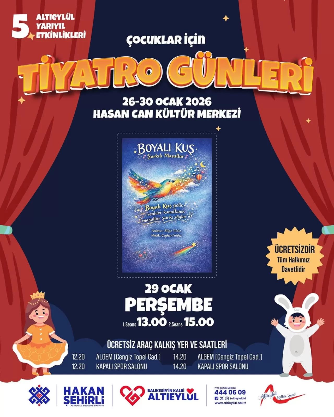 Altıeylül'de Yarıyıl Tatiline Özel Ücretsiz Tiyatro Etkinlikleri