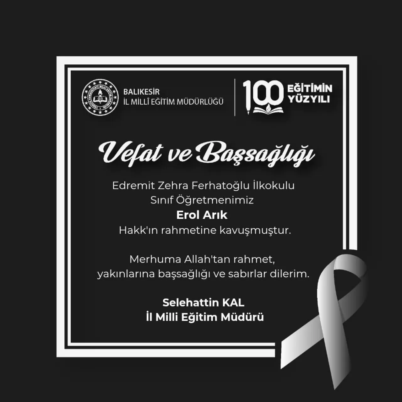 Balıkesir'de Eğitim Camiasının Acı Günü