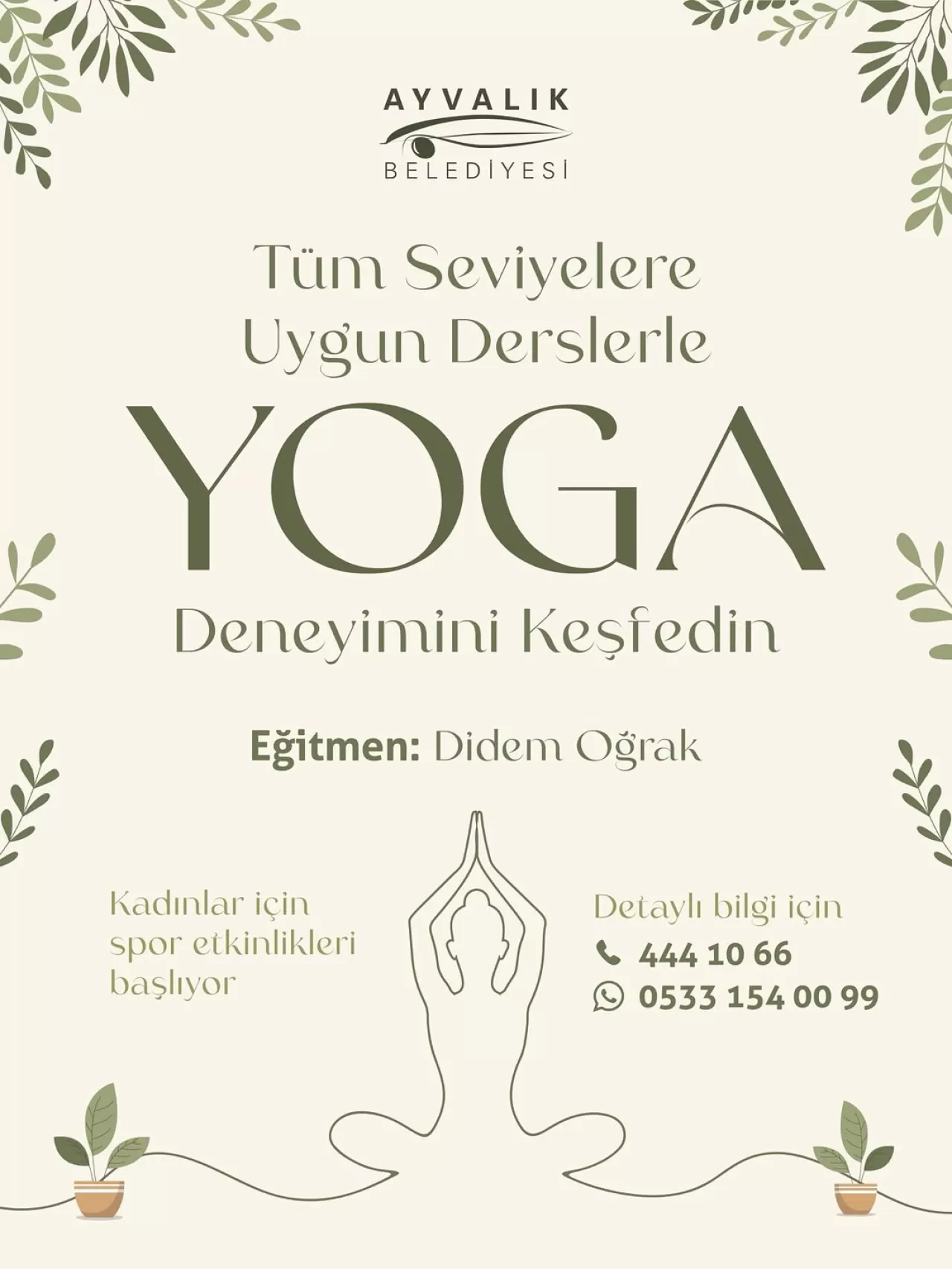 Ayvalık'ta Kadınlara Ücretsiz Yoga Dersleri Başlıyor