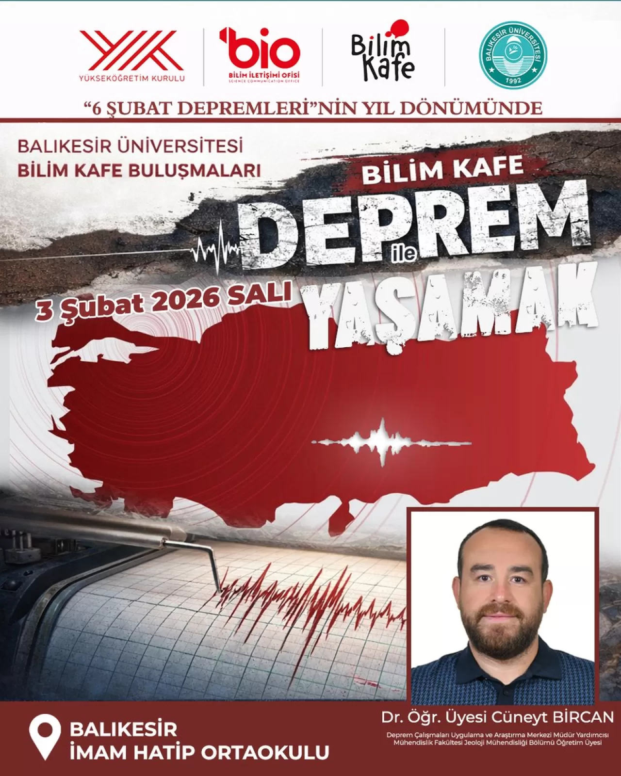 Balıkesir Üniversitesi'nde Deprem ile Yaşamak Temalı Bilim Kafe Buluşması Düzenlendi