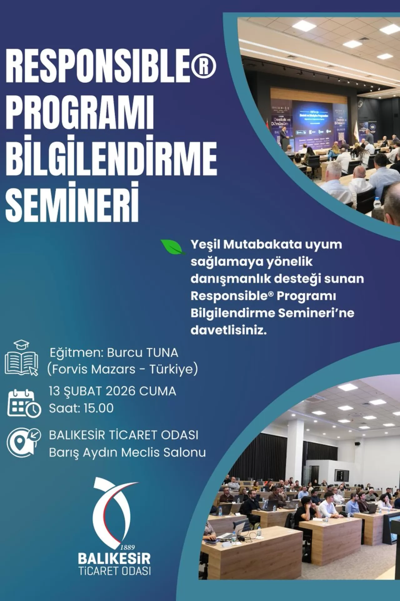 Balıkesir'de İş Dünyası için Sürdürülebilirlik ve Sorumlu Ticaret Eğitimi
