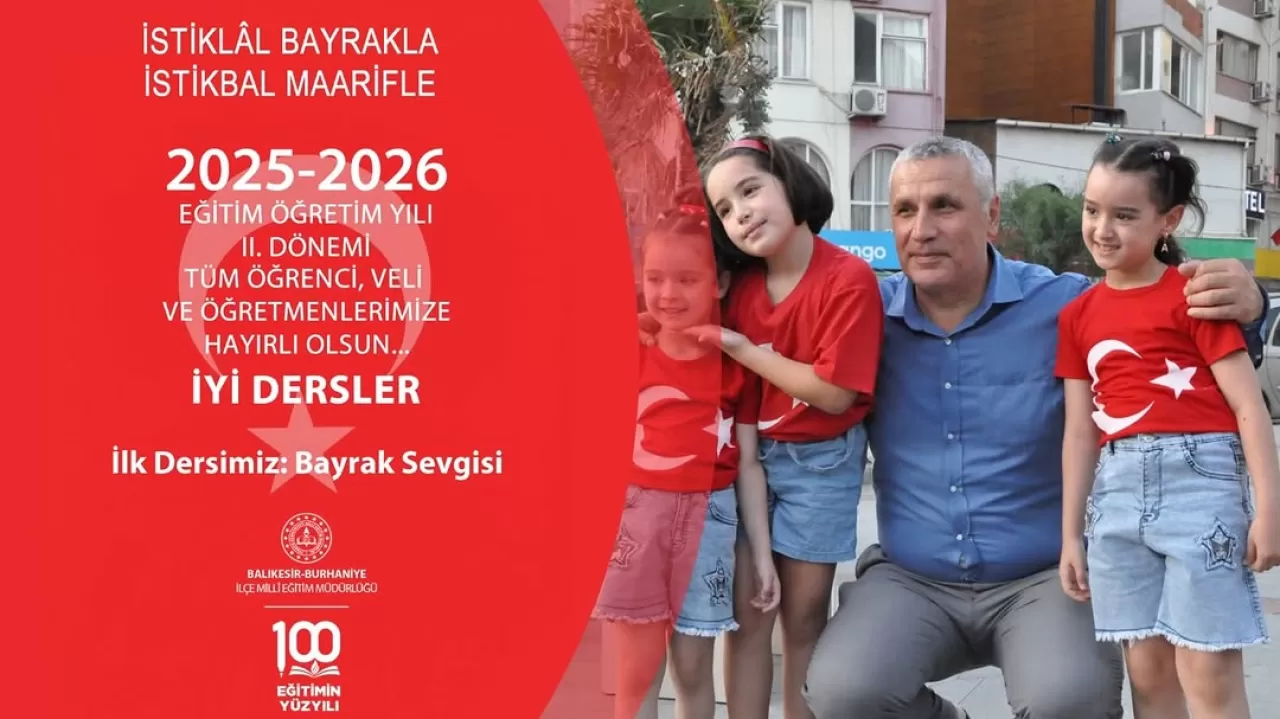 Burhaniye'de İkinci Dönem Bayrak Sevgisi Dersi ile Başladı