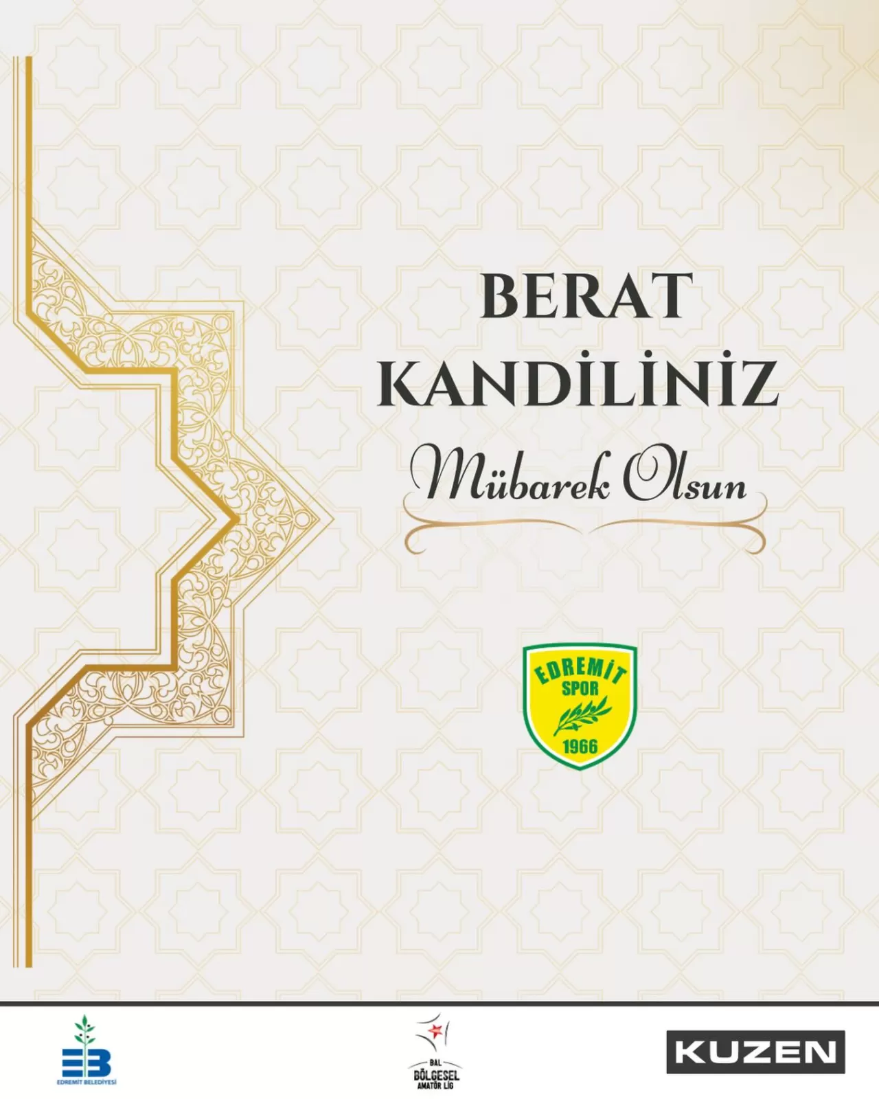 Edremitspor'dan Berat Kandili Mesajı