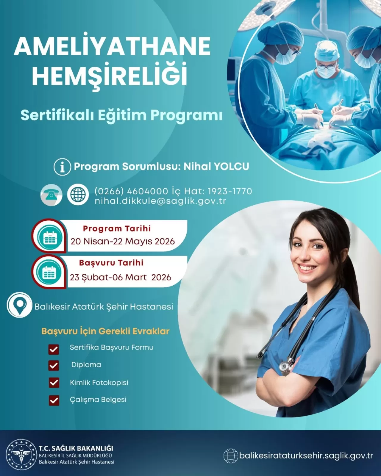 Balıkesir'de Ameliyathane Hemşireliği Eğitim Programı Başvuruları Başlıyor