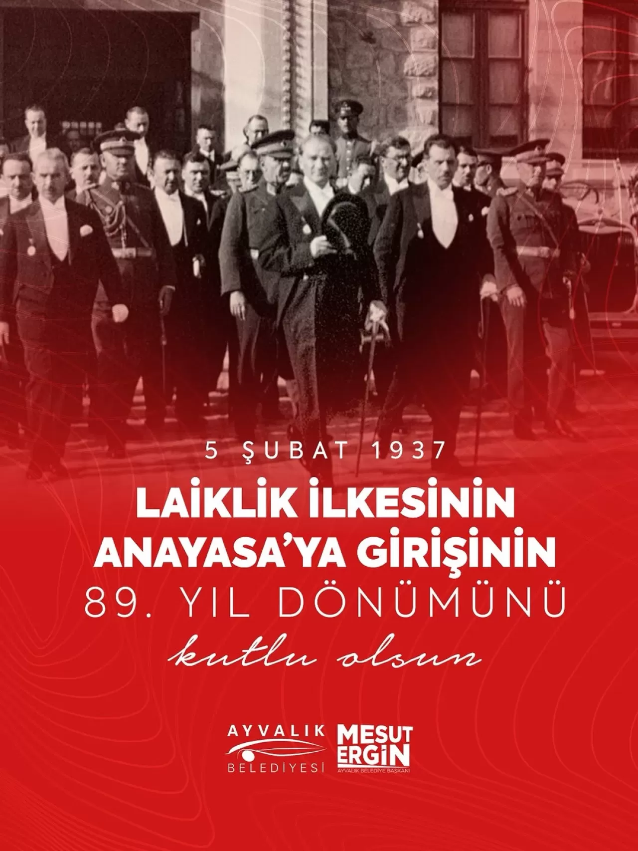 Ayvalık Belediye Başkanı'ndan Laiklik Vurgusu: 89. Yıl Dönümünü Gururla Kutluyoruz