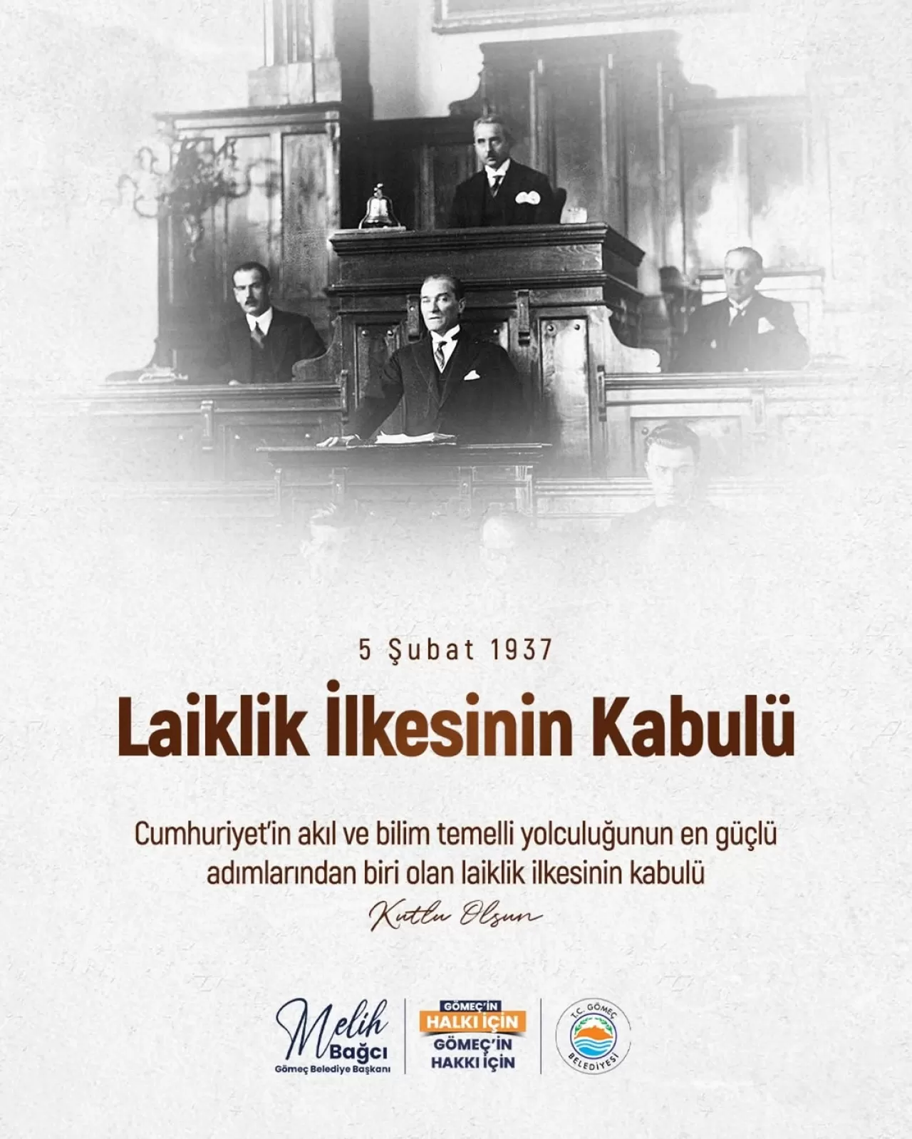 Gömeç Belediyesi'nden Laiklik ve Tam Bağımsızlık Vurgusu