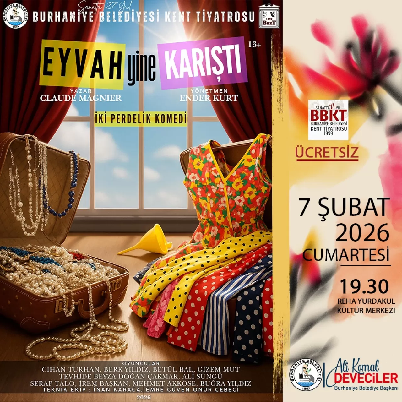 Burhaniye'de Eyvah Yine Karıştı Oyunuyla Ücretsiz Tiyatro Keyfi