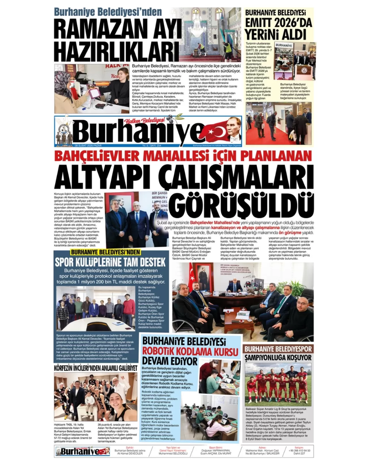 Burhaniye Belediyesi'nin 254. Sayı Gazetesi Yayımlandı