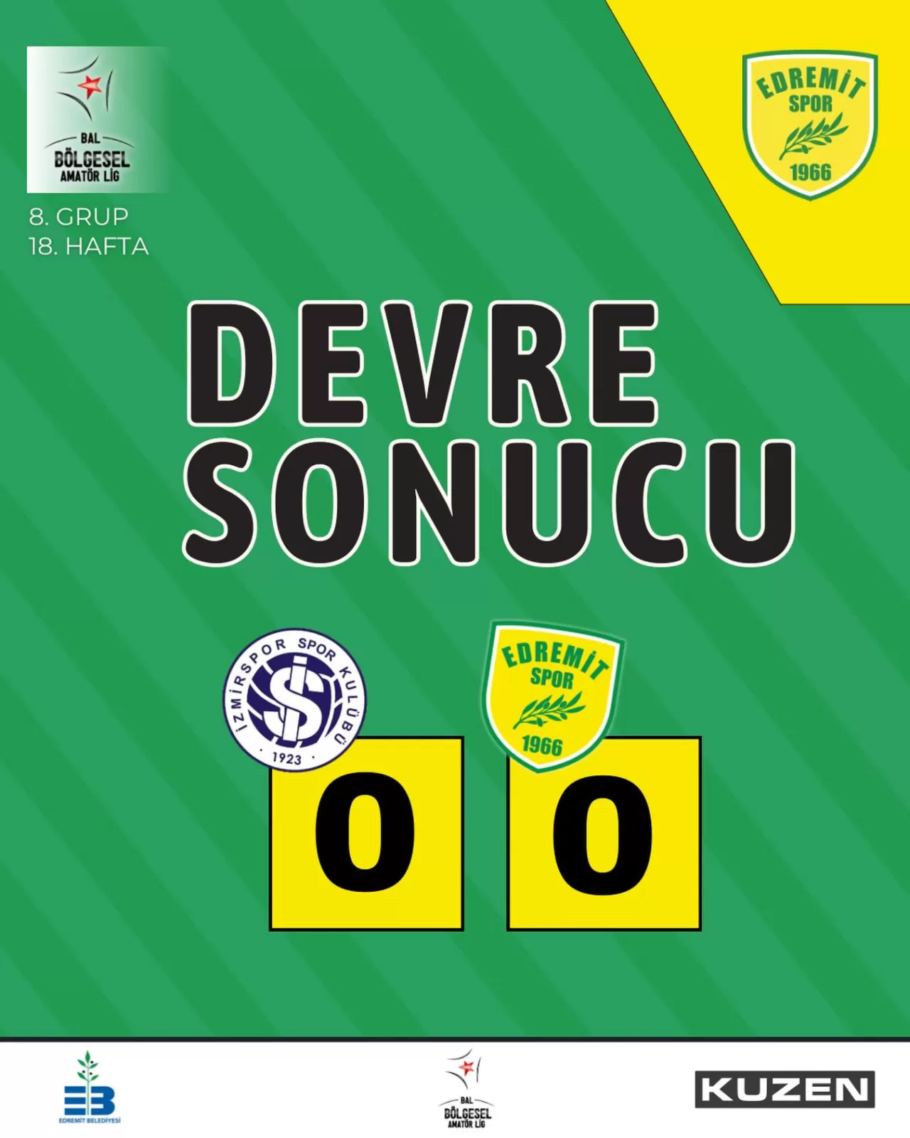 Edremitspor, İzmirspor'u Konuk Ettiği Maçta Sessiz Beraberlikle Ayrıldı