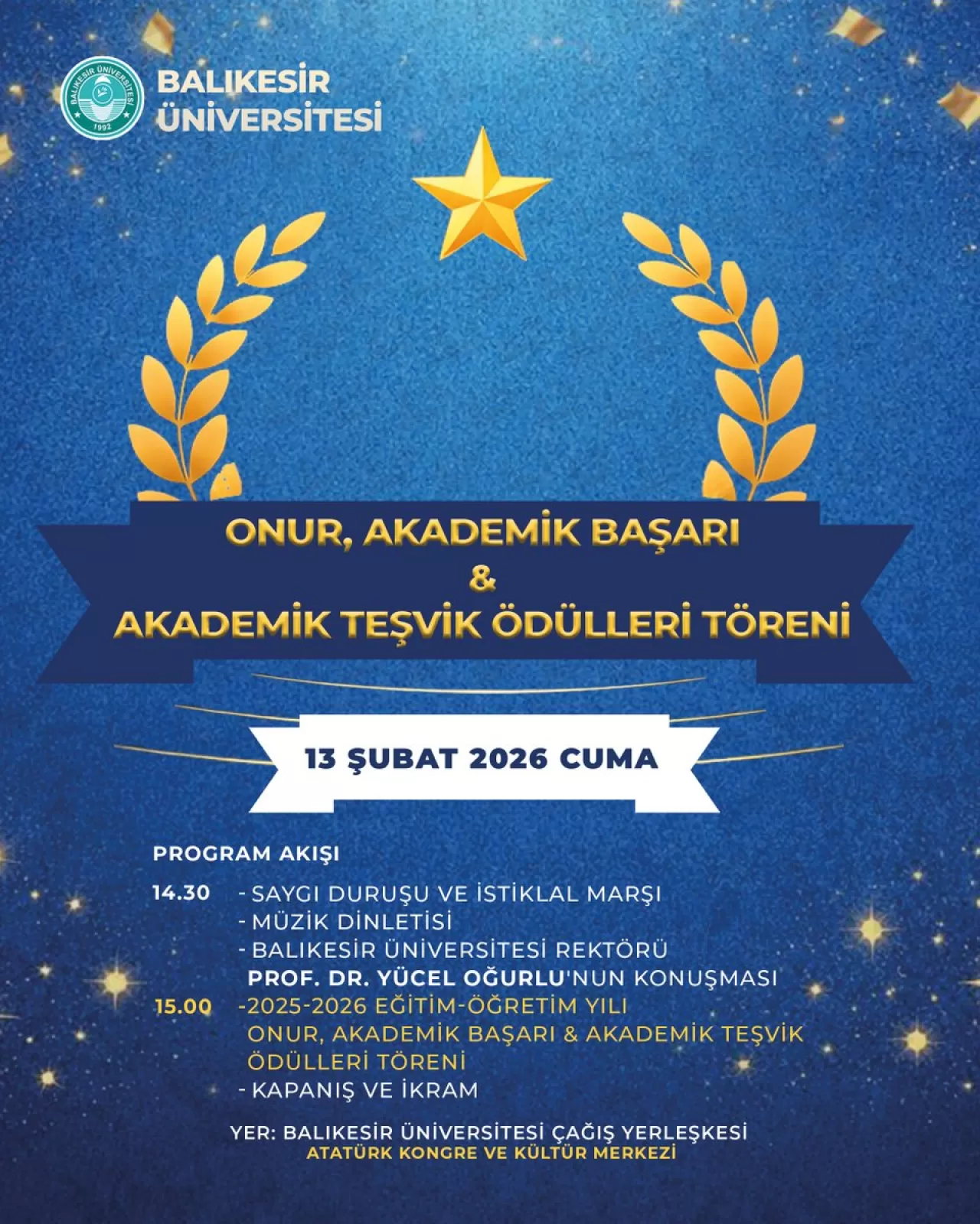 Balıkesir Üniversitesi'nde Akademik Başarı Ödülleri Sahiplerini Buldu