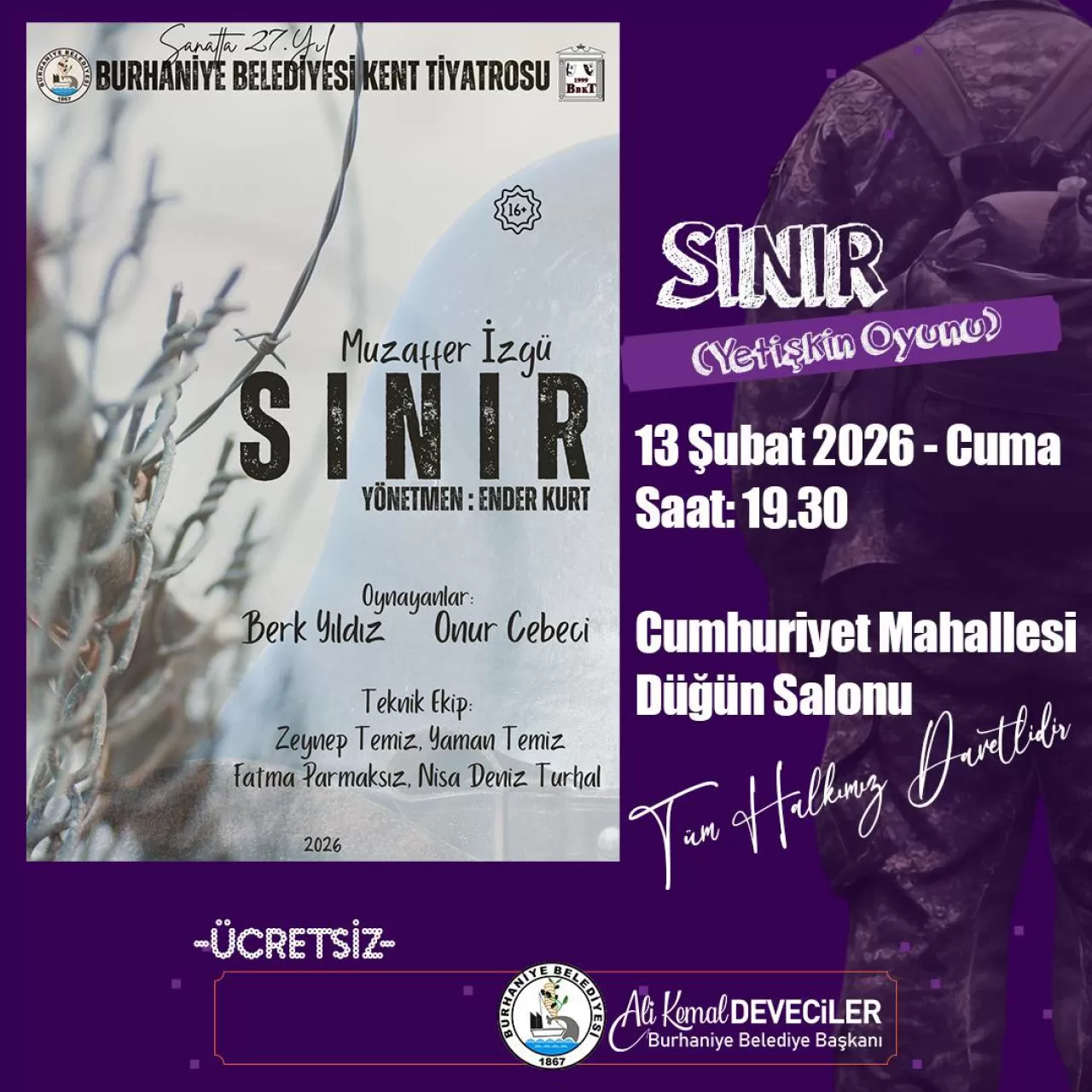 Burhaniye'de Ücretsiz Tiyatro: Sınır Oyunu Sanatseverlerle Buluşuyor