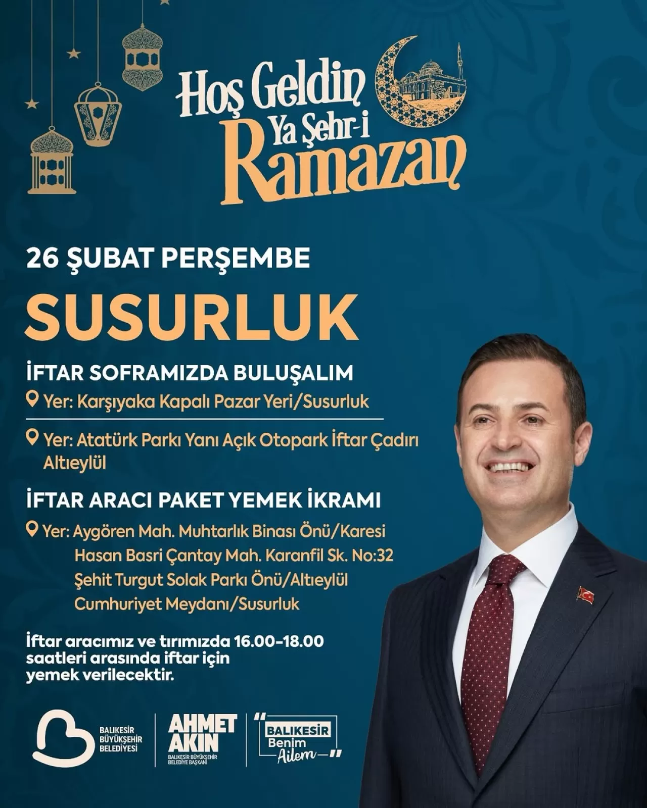 Susurluk'ta Belediye Başlıyor: Ramazan Sofraları Kuruluyor