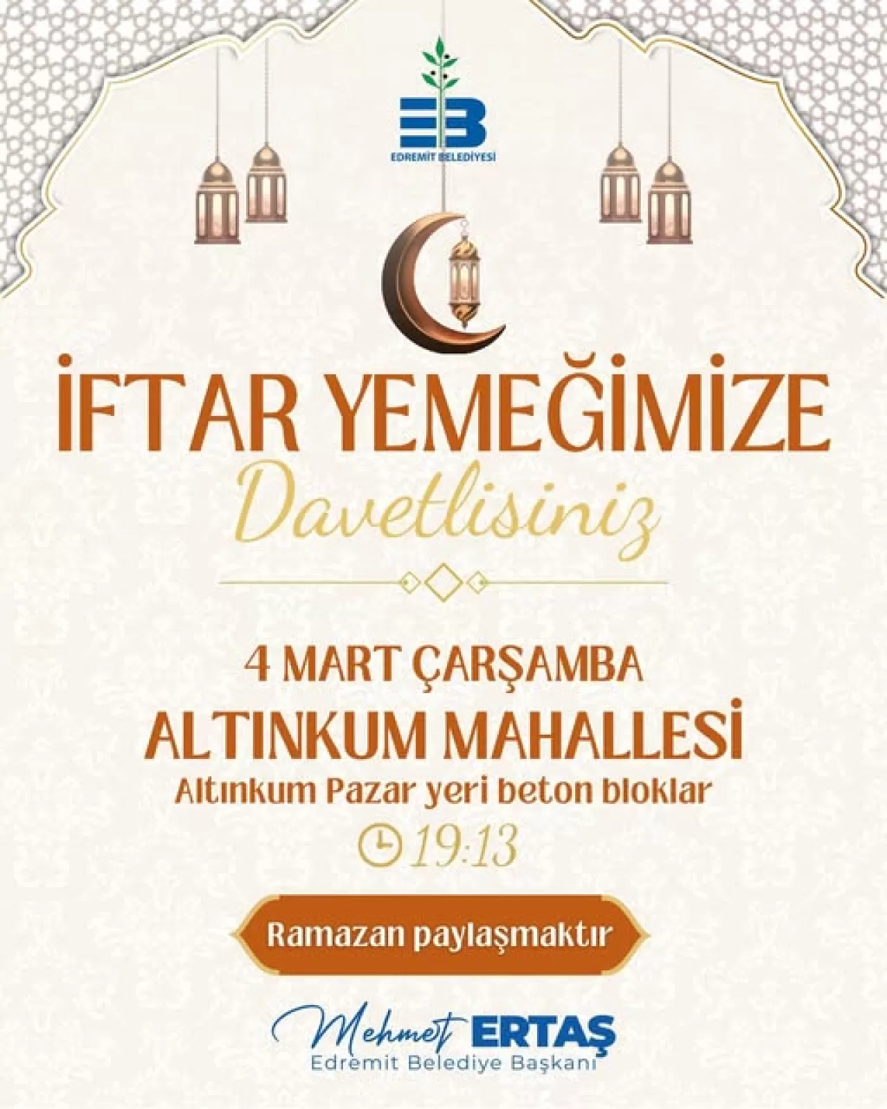 Balıkesir Edremit'te Ramazan Sofraları Kuruluyor