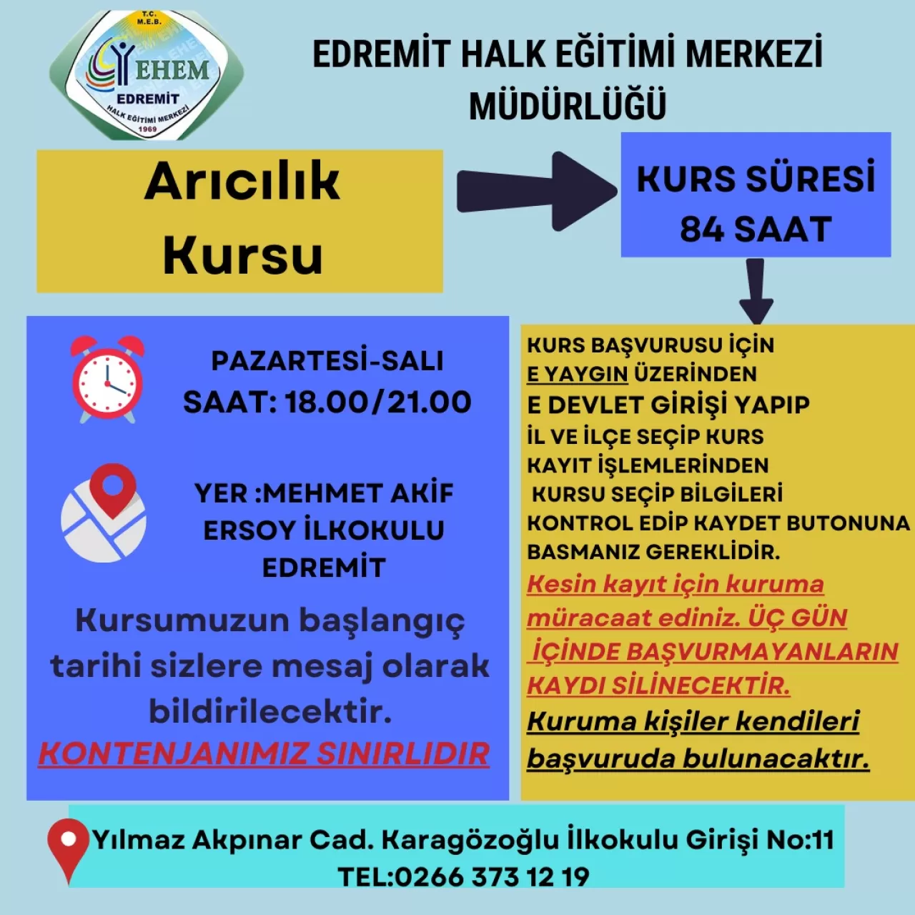 Edremit'te Yeni Kurs Dönemi Başlıyor