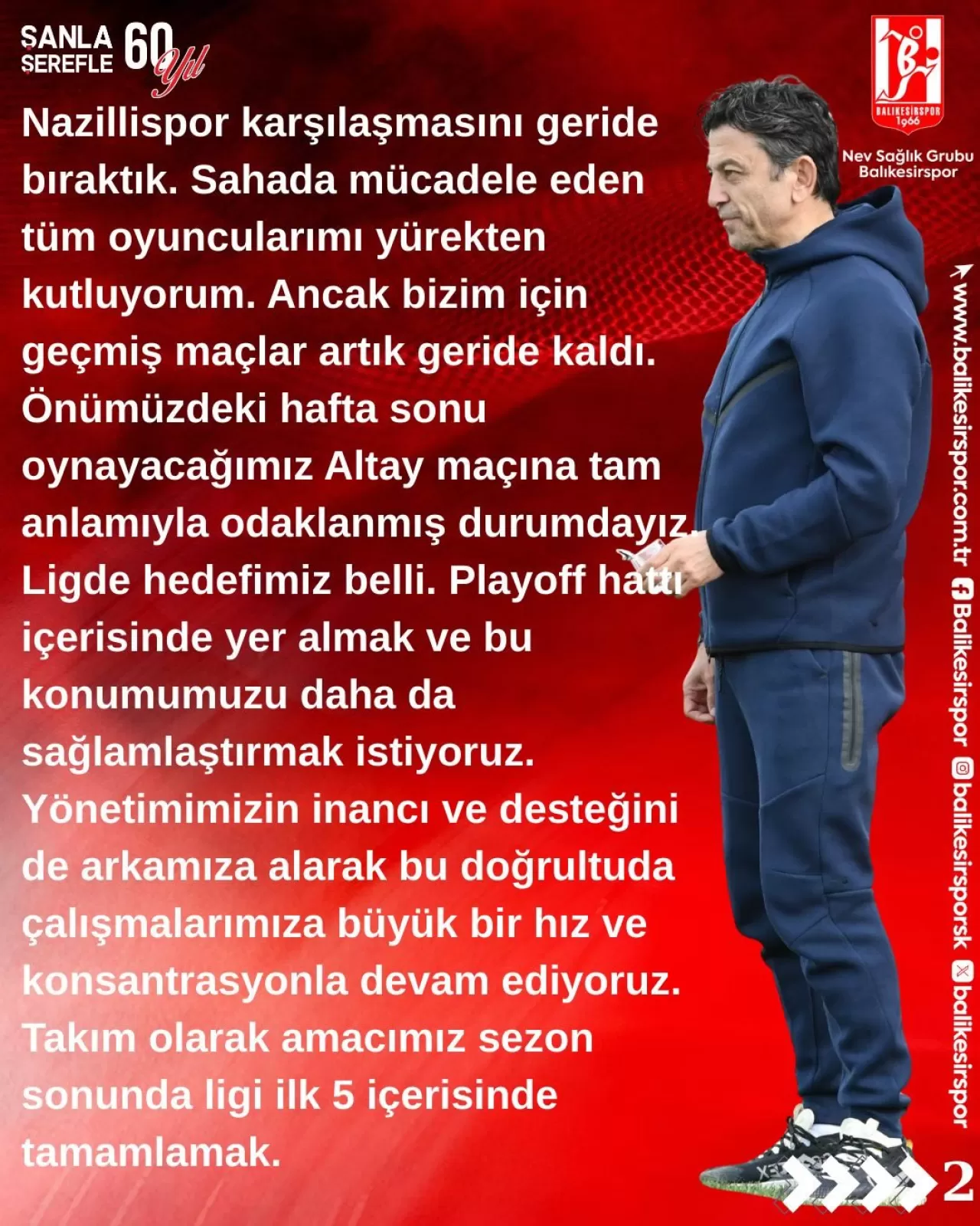 Zafer Uysal'dan Nazillispor Maçı Değerlendirmesi