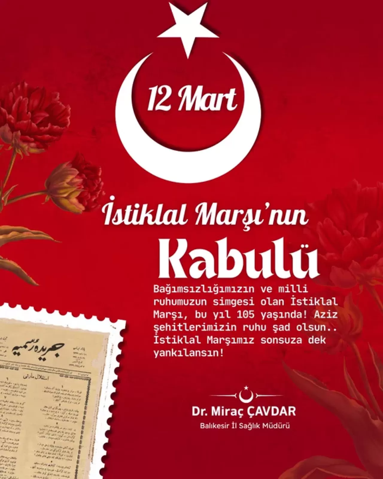 İstiklal Marşı'nın Kabulü ve Mehmet Akif Ersoy Anıldı