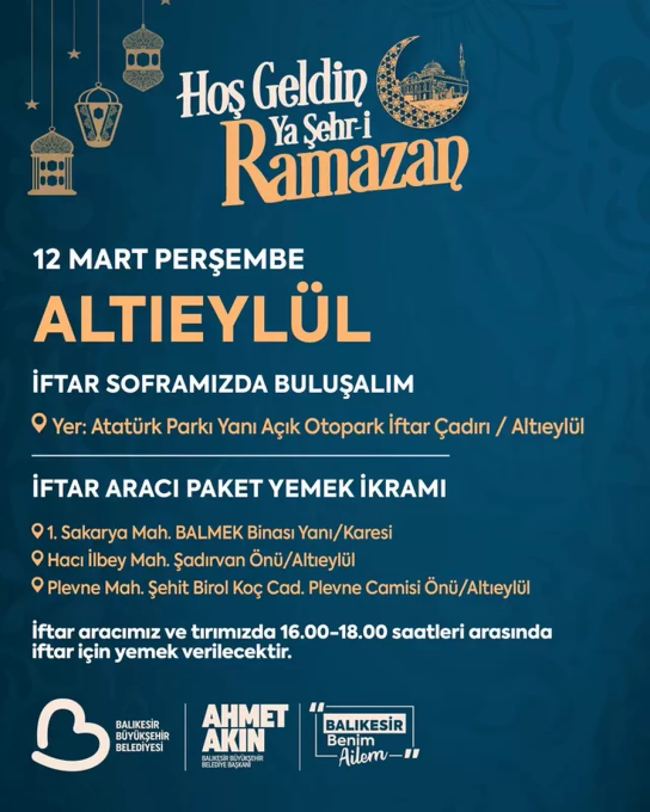 Balıkesir'de Ramazan Sofrası Buluşması