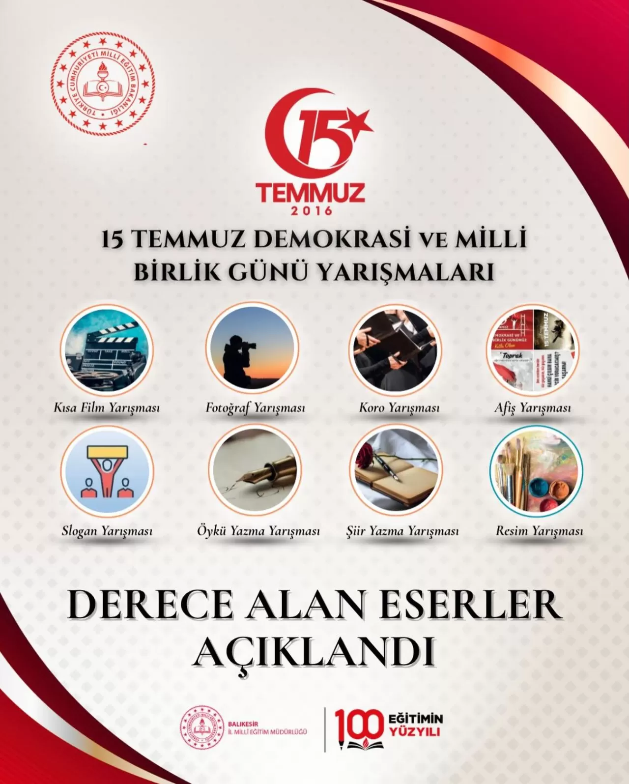 Balıkesir'de 15 Temmuz Temalı Yarışmaların Birincileri Açıklandı