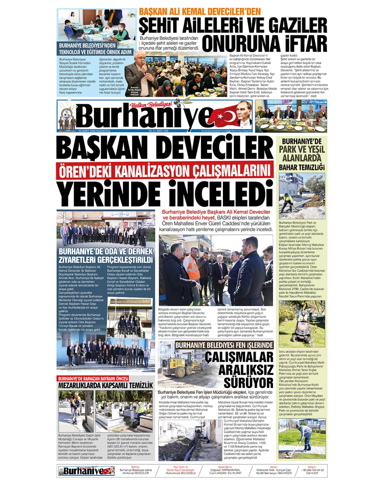 E-Burhaniye Haber Gazetesi'nin 259. Sayısı Okuyucuyla Buluştu