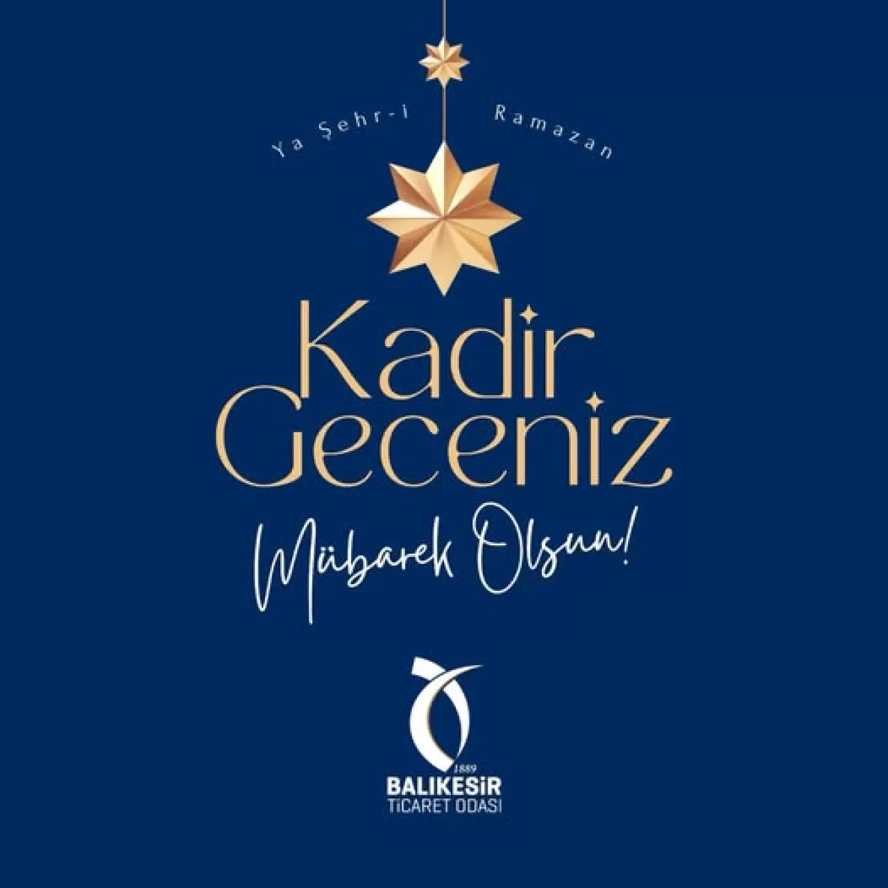 Balıkesir Ticaret Odası'ndan Kadir Gecesi Mesajı