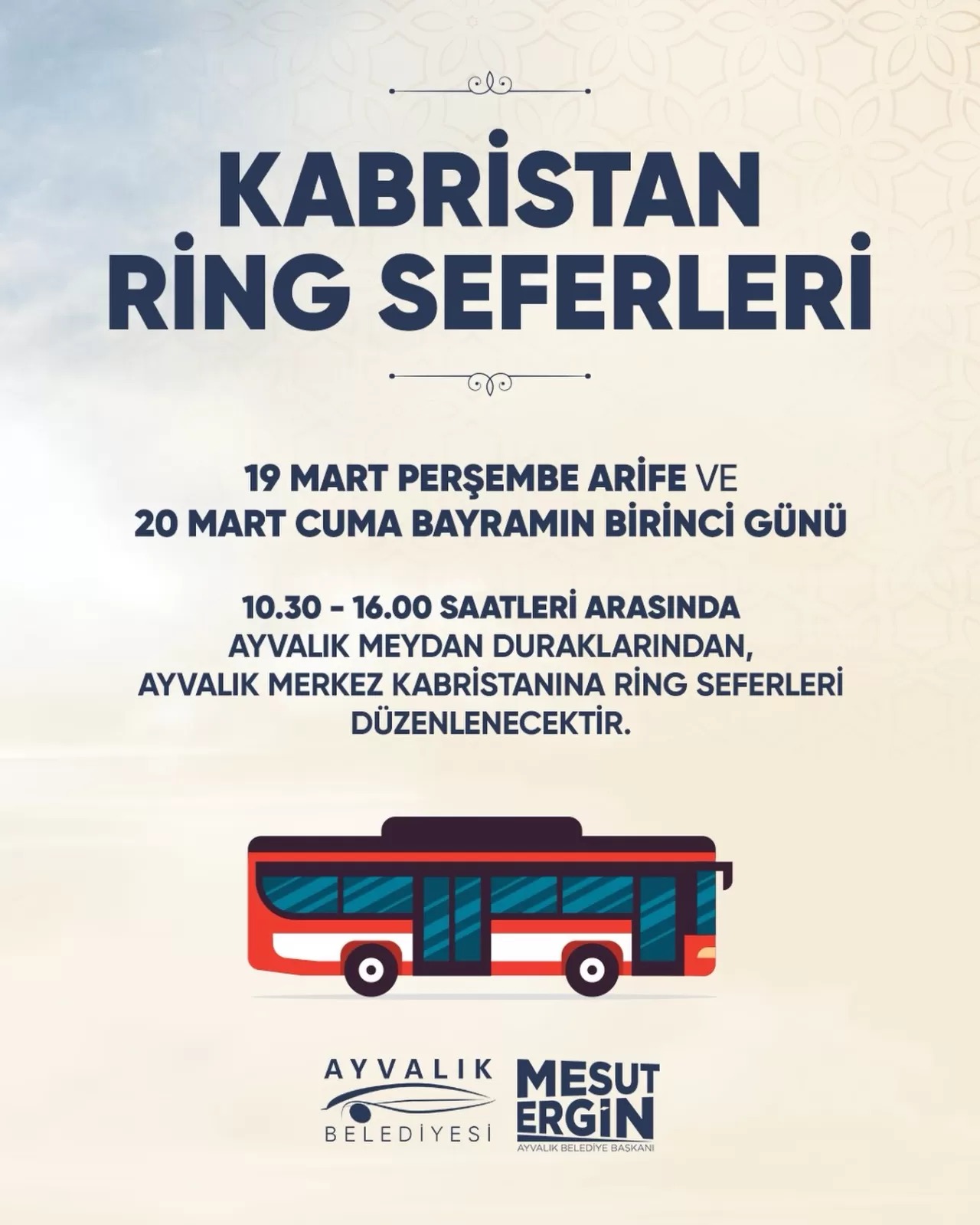 Ayvalık'ta Bayramda Kabristan Ziyaretleri İçin Ücretsiz Ulaşım