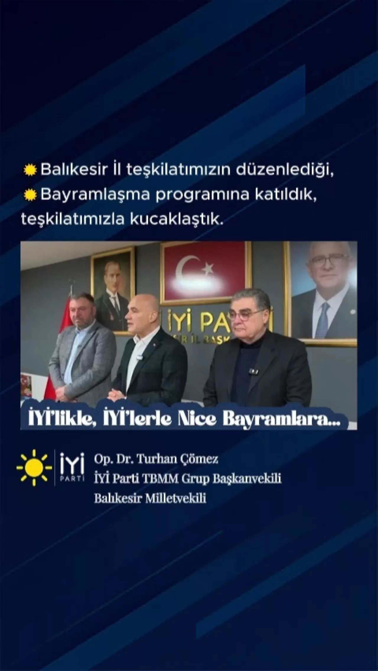 İYİ Partili Çömez, Balıkesir'de Teşkilatıyla Bayramlaştı
