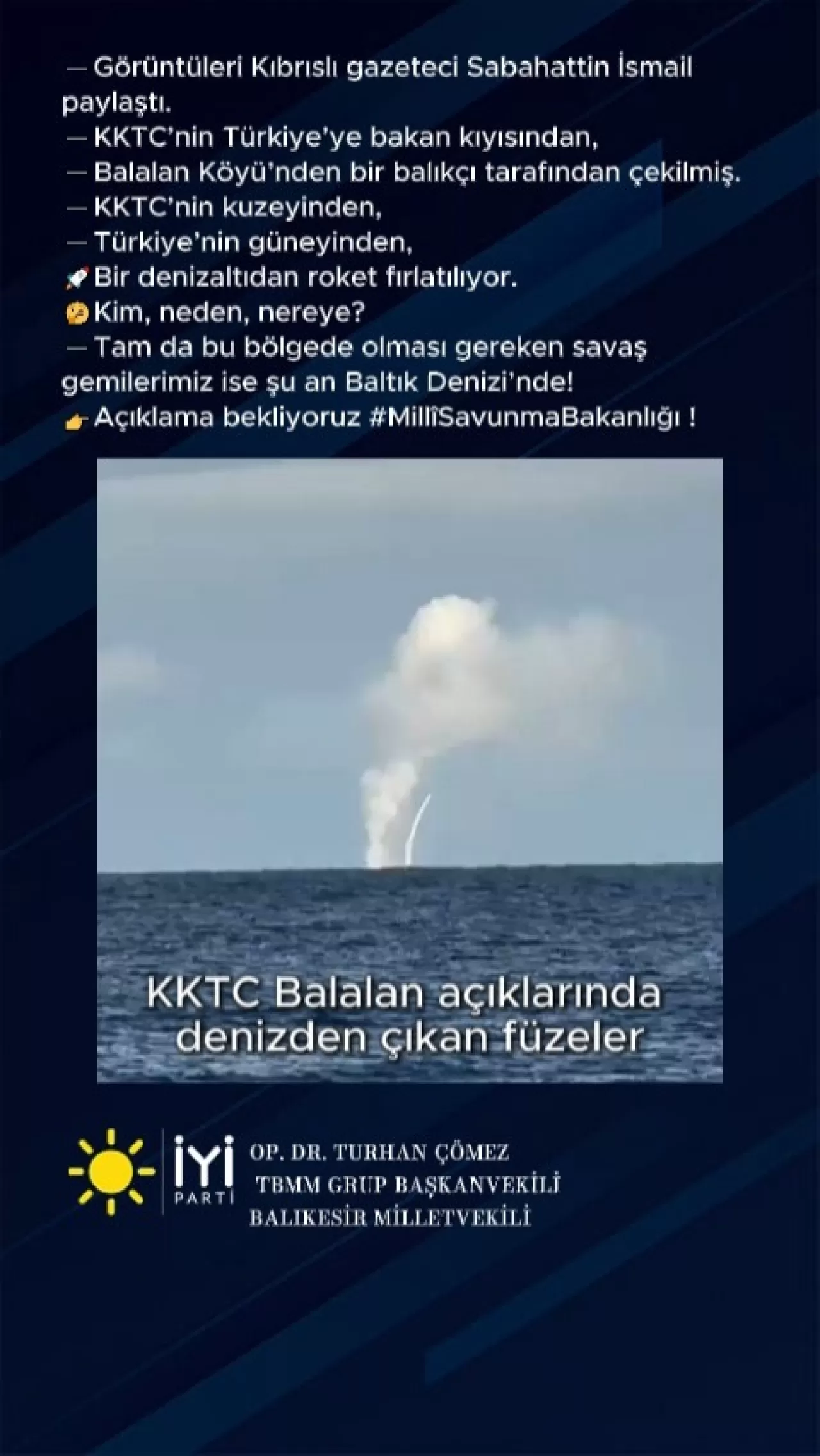 KKTC Açıklarında Denizaltıdan Roket Fırlatıldığı İddiası Gündemde