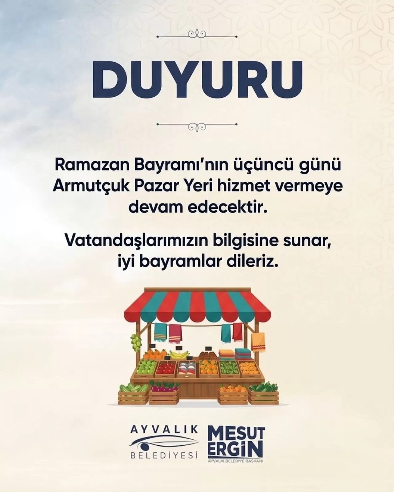 Ayvalık'ta Bayramın Üçüncü Günü Pazar Açık