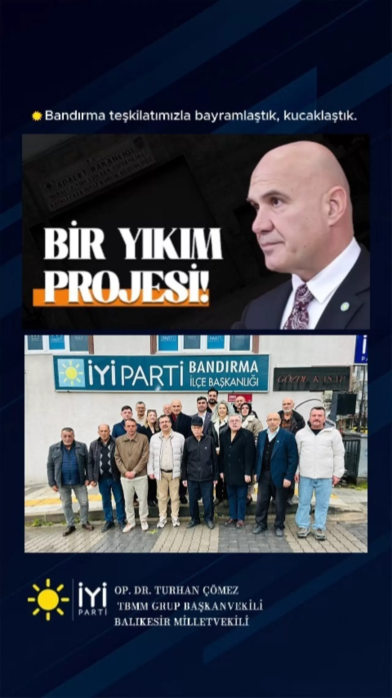 İYİ Partili Turhan Çömez, Bandırma Teşkilatı ile Bayramlaştı