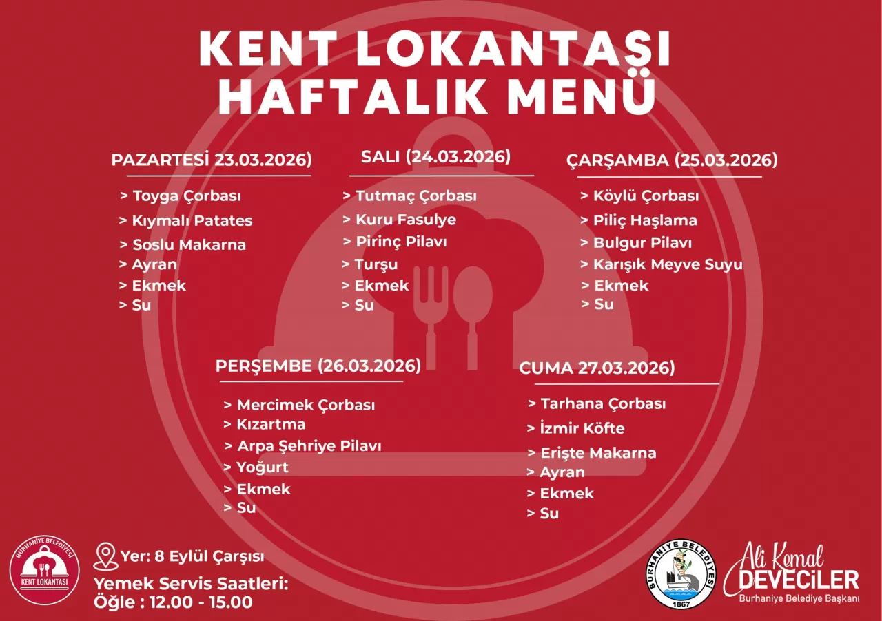 Burhaniye'de Ekonomik Lezzet: Kent Lokantası Haftalık Menüsü Açıklandı