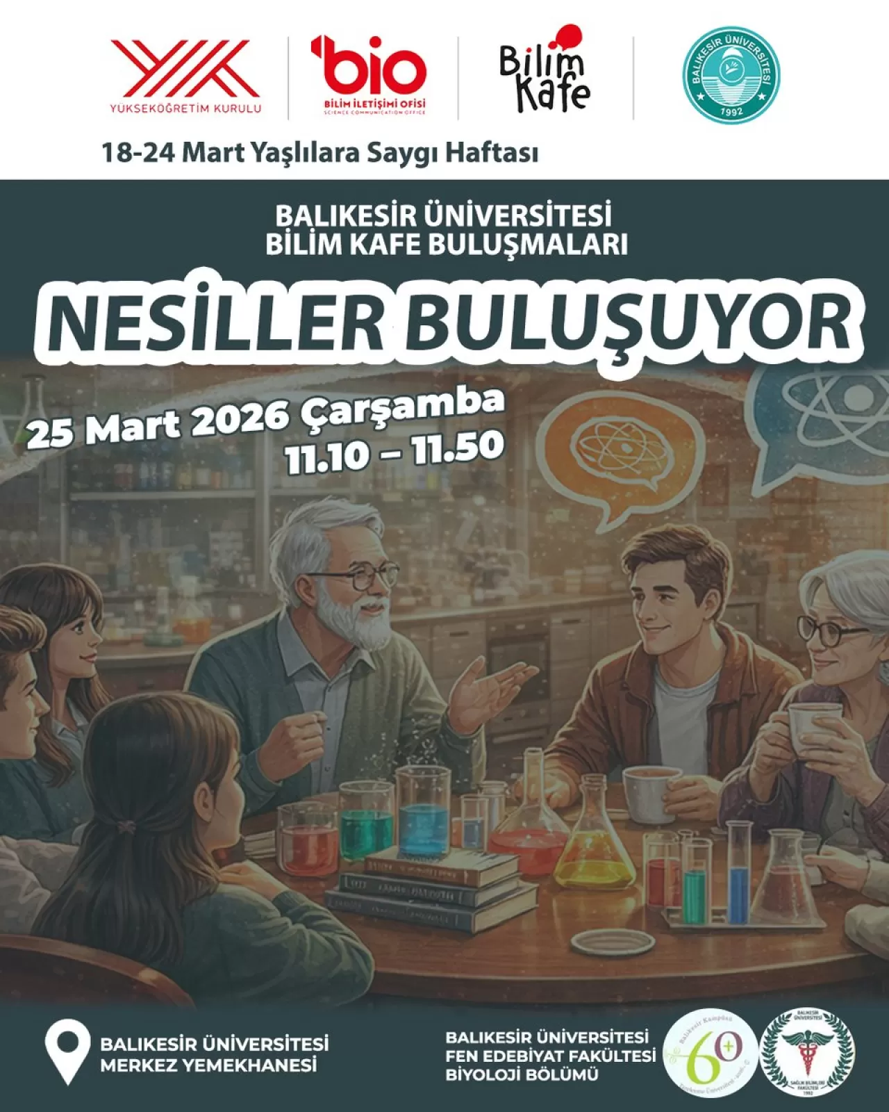 Balıkesir Üniversitesi Bilim Kafe Buluşmaları ile Nesiller Buluşuyor