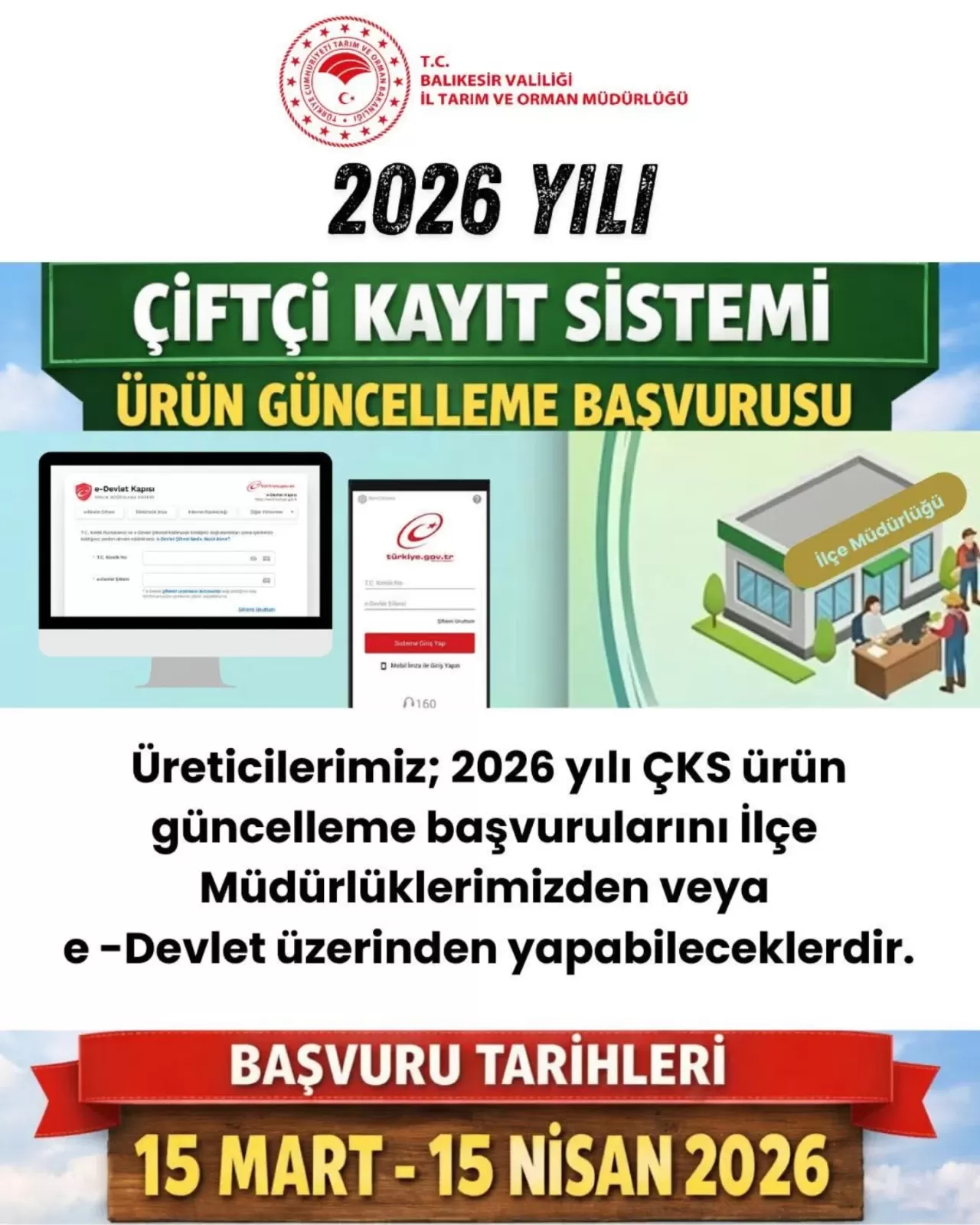 Edremit'te 2026 Üretim Yılı İçin ÇKS Ürün Güncelleme Dönemi Başlıyor
