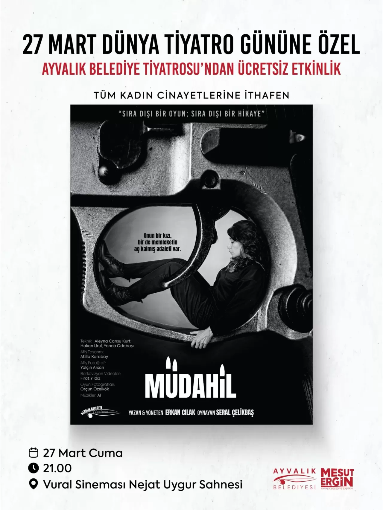 27 Mart'ta Ayvalık'ta Kadın Cinayetlerine İthaf Oyun | Ücretsiz Giriş